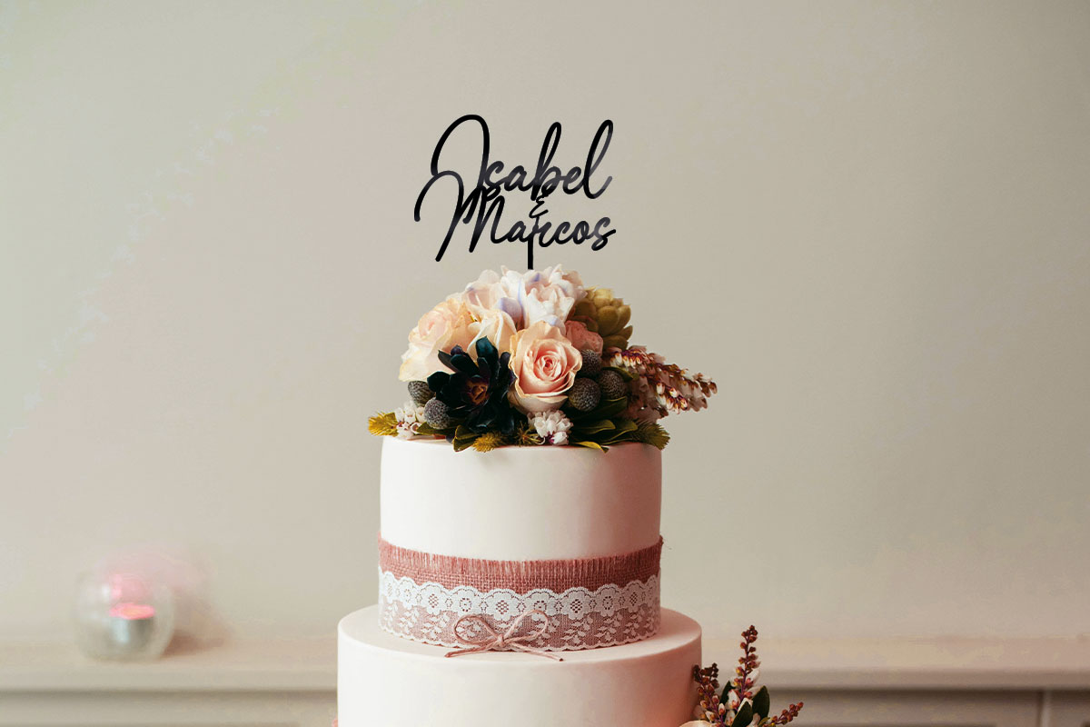 Cake topper personalizado para bodas, cumpleaños, bautizos.